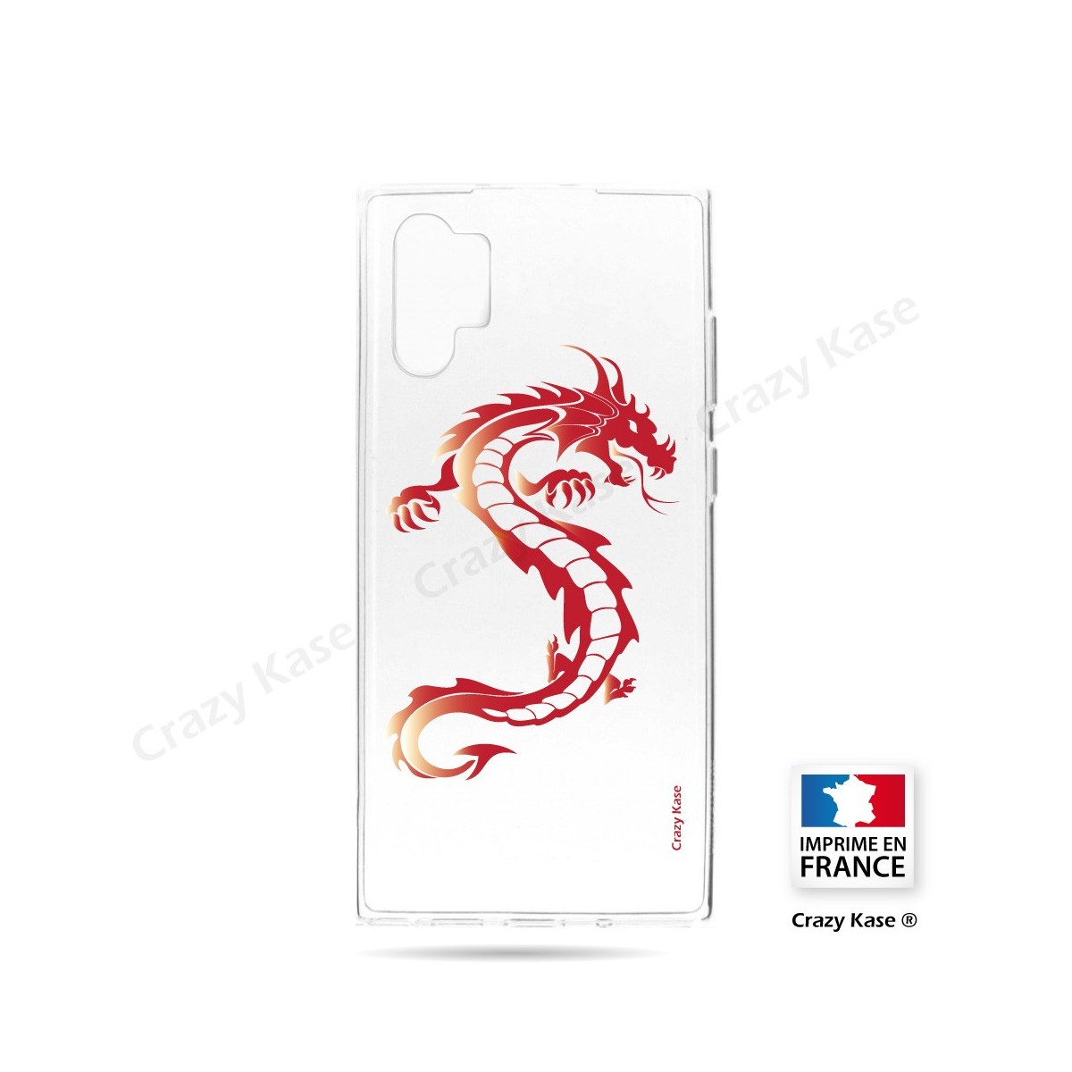Coque compatible Galaxy Note 10 Plus souple Dragon rouge - Crazy Kase