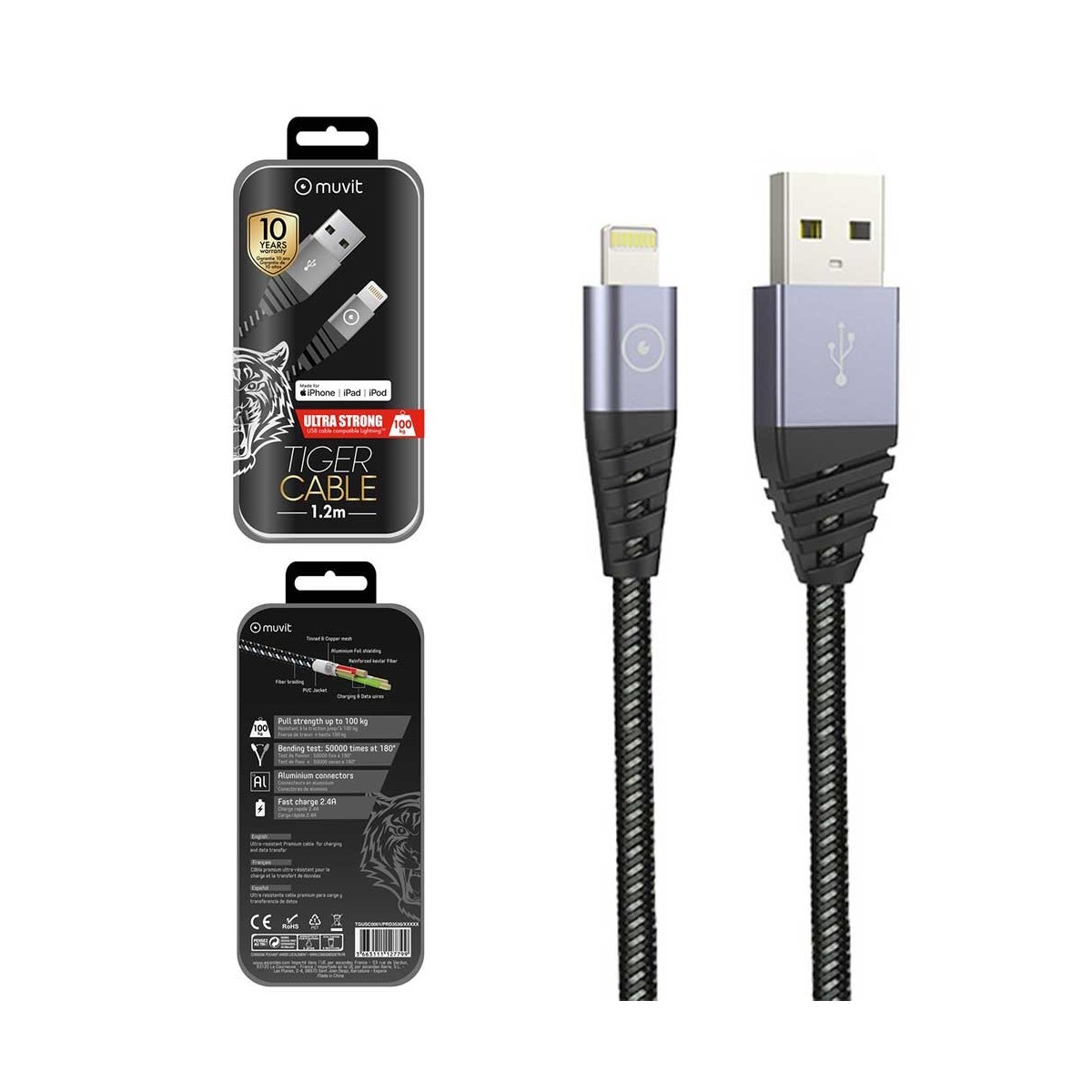 Câble USB vers Lightning Blanc 1M - A1480 en boite