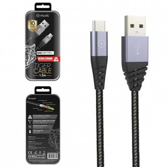 Câble USB Type-C ultra résistant 1,2 mètres Tiger Cable
