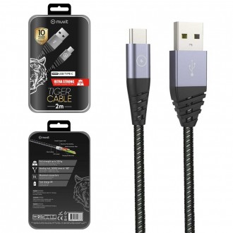 Câble USB Type-C ultra résistant 2 mètres Tiger Cable