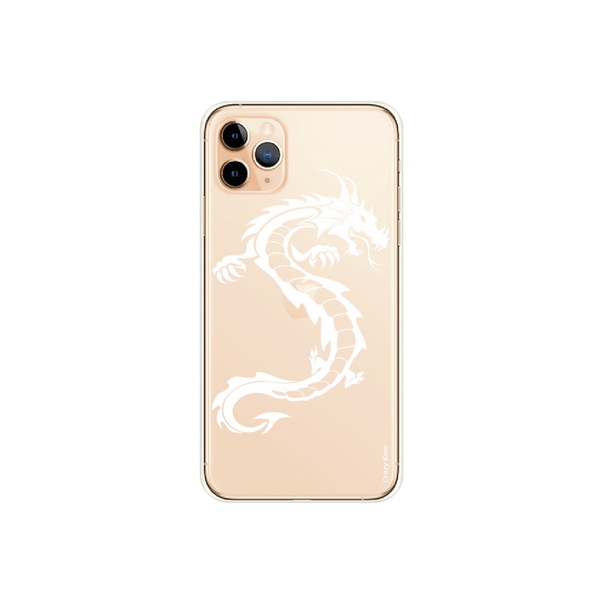 Coque pour iPhone 11 Pro Max souple Dragon blanc - Crazy Kase