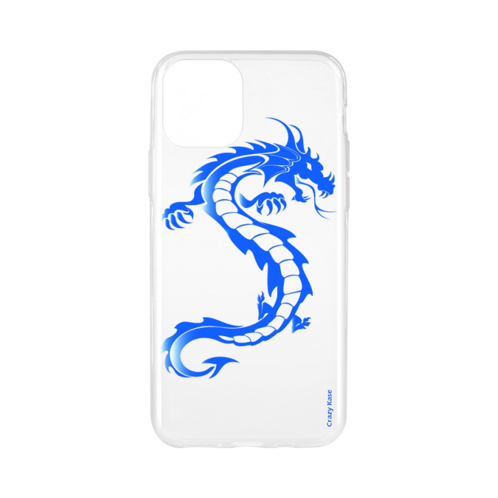 Coque pour iPhone 11 Pro Max souple Dragon bleu - Crazy Kase