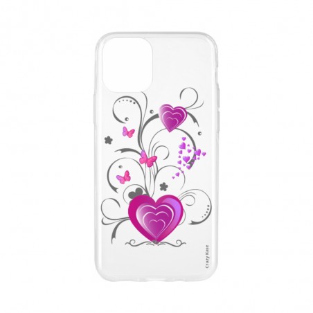 Coque pour iPhone 11 Pro Max souple motif Coeur et papillon - Crazy Kase