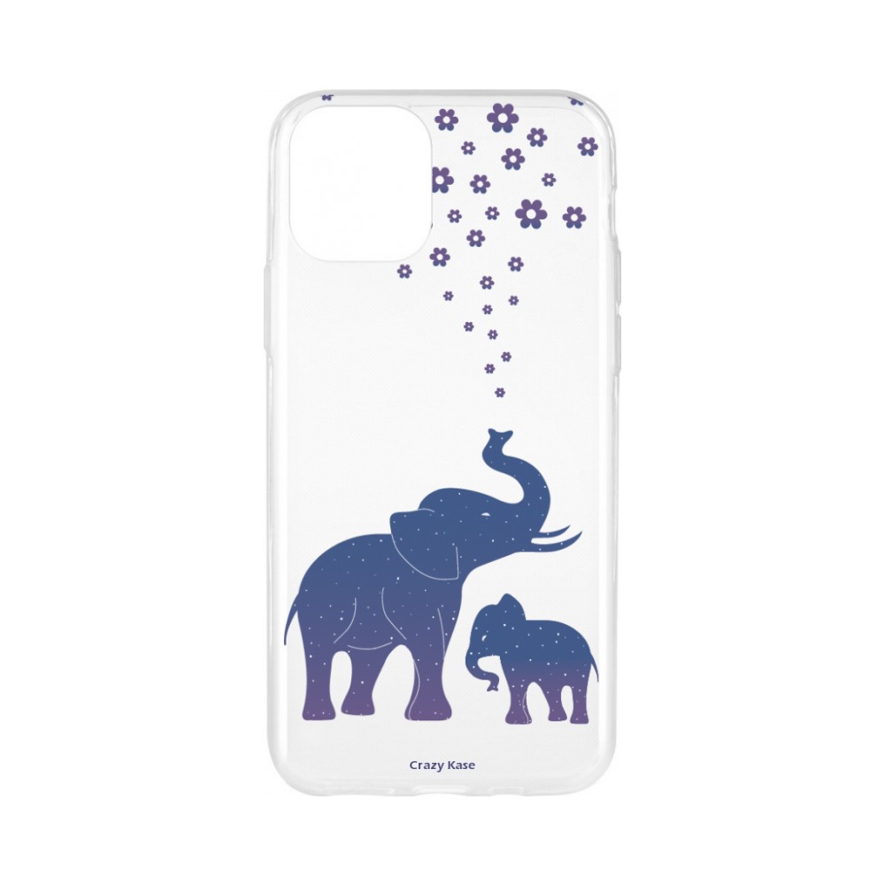 Coque pour iPhone 11 Pro Max souple motif Eléphant Bleu - Crazy Kase