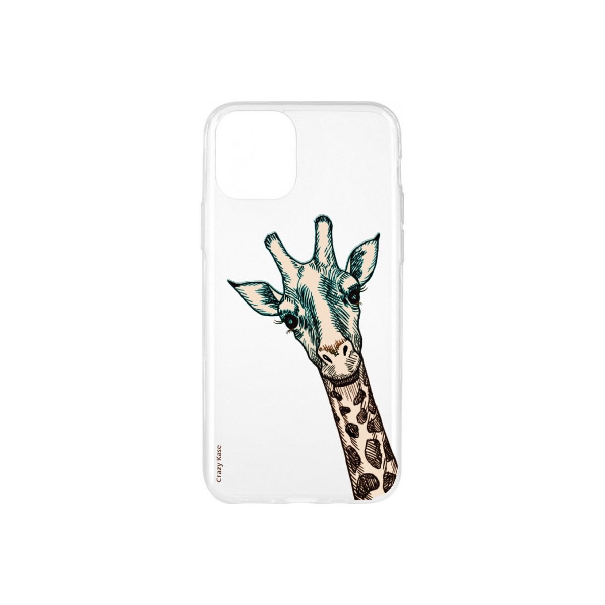 Coque pour iPhone 11 Pro Max souple motif Tête de Girafe - Crazy Kase