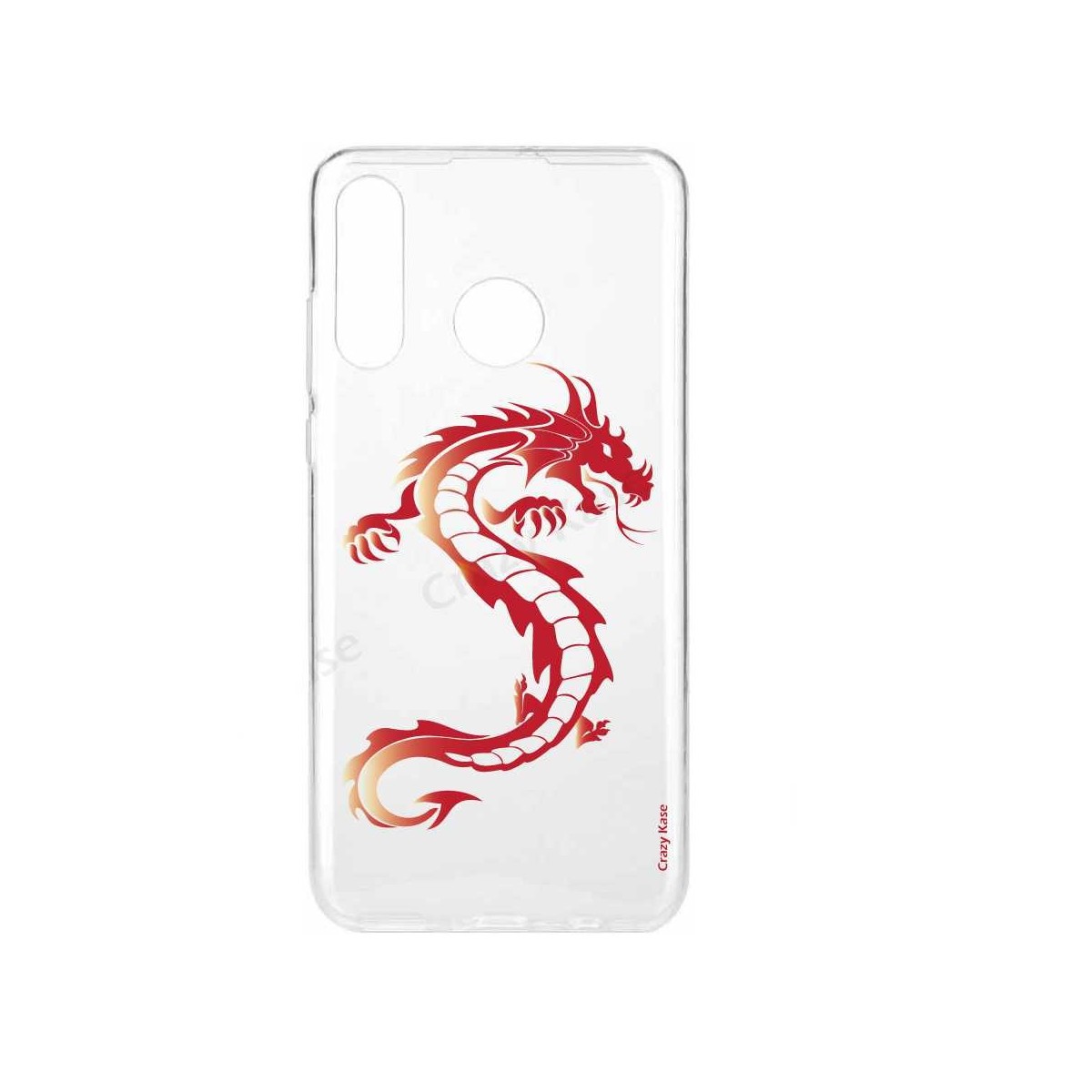 Coque compatible Huawei P30 Lite souple Dragon rouge - Crazy Kase