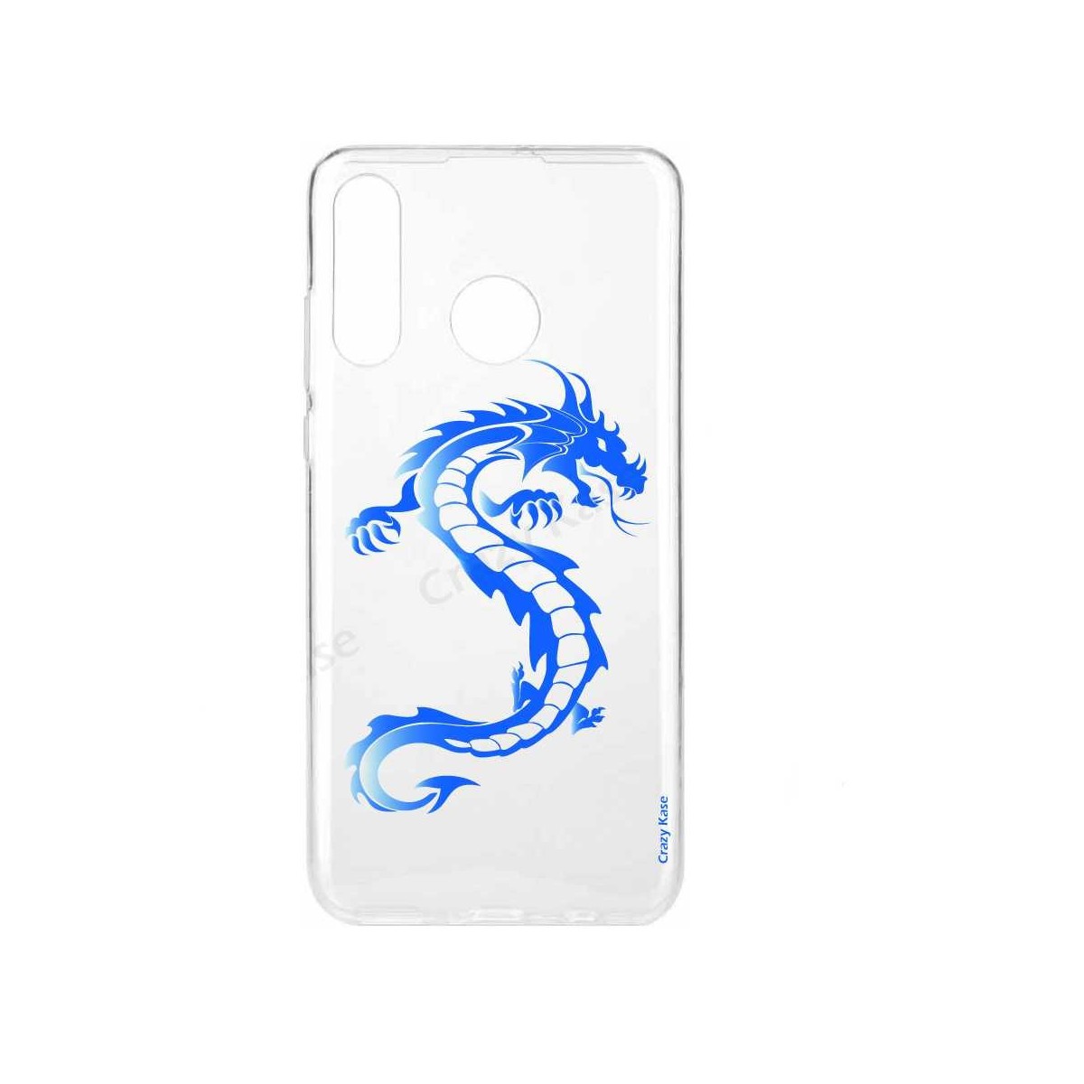 Coque compatible Huawei P30 Lite souple Dragon bleu - Crazy Kase