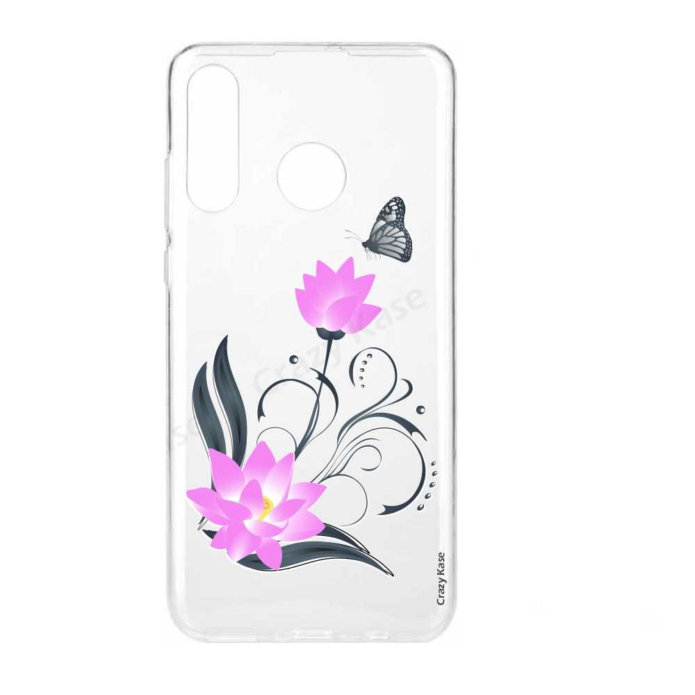 Coque Huawei P30 Lite  souple motif Fleur de lotus et papillon- Crazy Kase