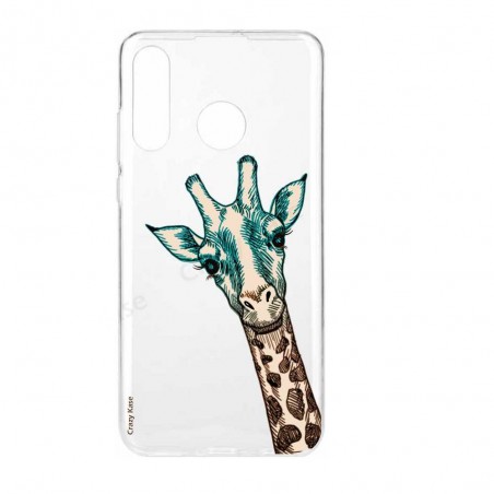 Coque Huawei P30 Lite  souple motif Tête de Girafe - Crazy Kase