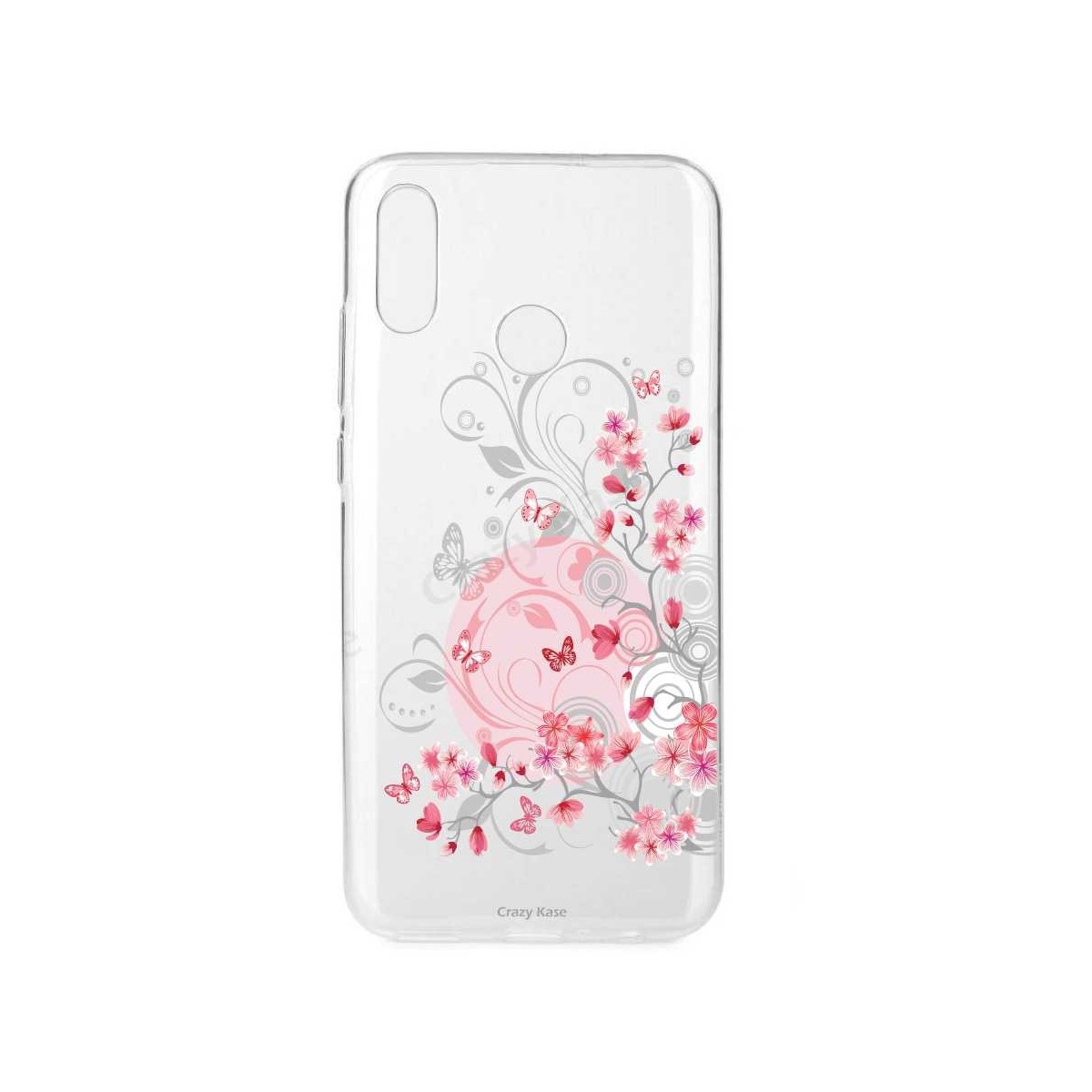 Coque Huawei P Smart 2019 souple Fleurs et papillons - Crazy Kase