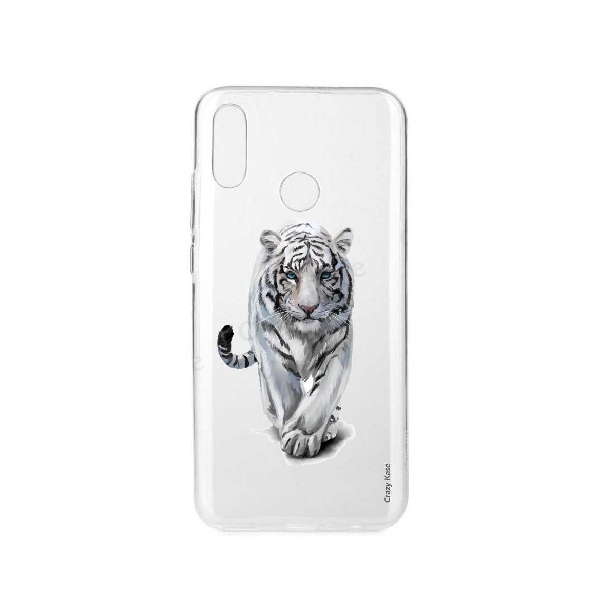 Coque Huawei P Smart 2019 souple Tigre blanc  - Crazy Kase