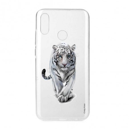 Coque Huawei P Smart 2019 souple Tigre blanc  - Crazy Kase