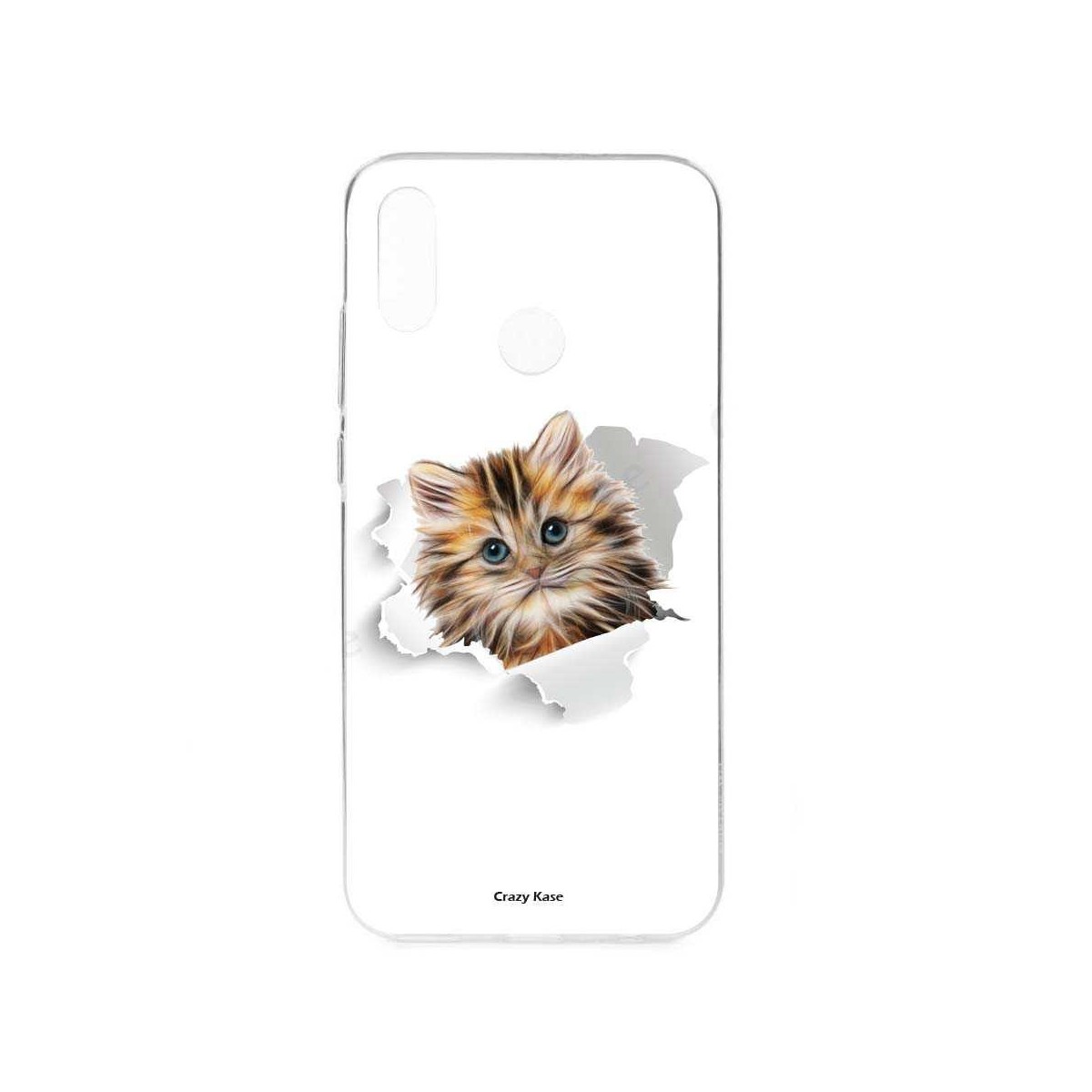 Coque Huawei P Smart 2019 souple motif Chat trop mignon - Crazy Kase