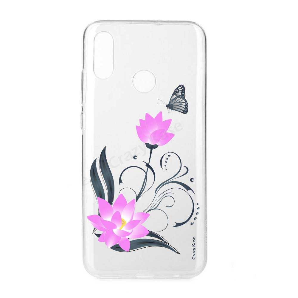 Coque Huawei P Smart 2019 souple motif Fleur de lotus et papillon- Crazy Kase