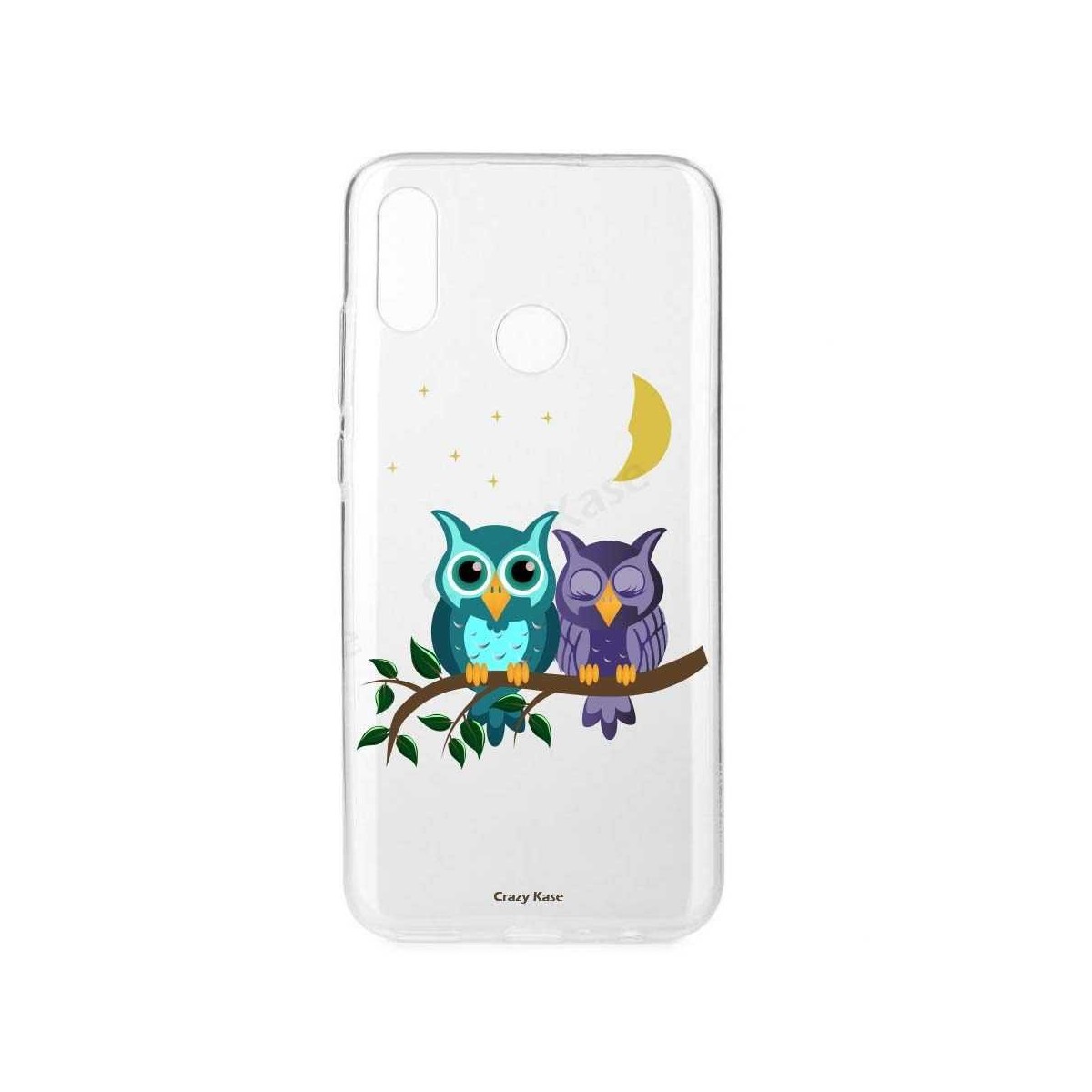 Coque Huawei P Smart 2019 souple motif chouettes au clair de lune - Crazy Kase