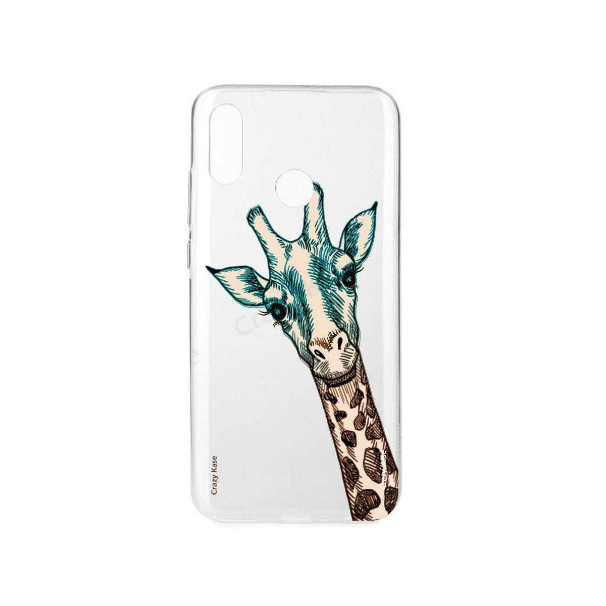 Coque Huawei P Smart 2019 souple motif Tête de Girafe - Crazy Kase