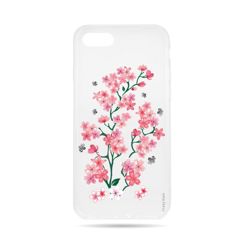 Coque iPhone 7 Transparente souple motif Fleurs de Sakura - Crazy Kase