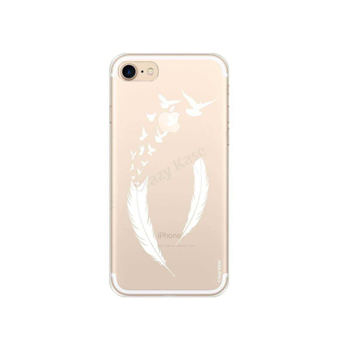 Coque iPhone 7 souple motif Plume et envol d'oiseaux - Crazy Kase