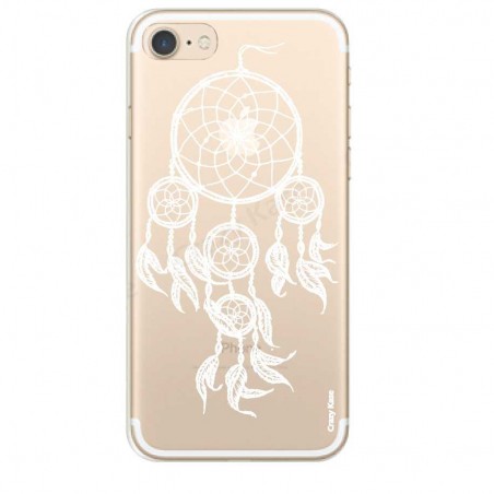 Coque iPhone 7 Transparente souple motif Attrape Rêves Blanc - Crazy Kase