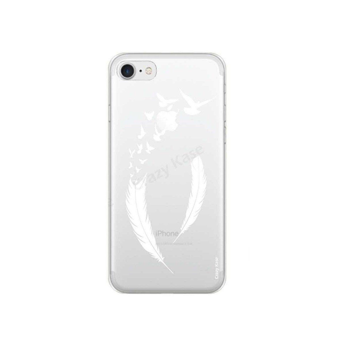 Coque iPhone 7 souple motif Plume et envol d'oiseaux - Crazy Kase