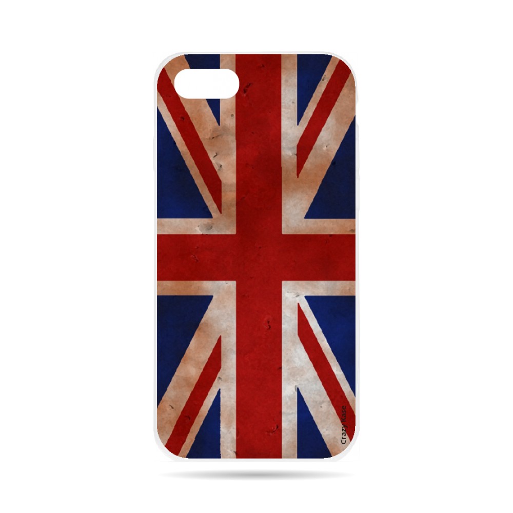 Coque iPhone 8 souple motif Drapeau UK vintage - Crazy Kase