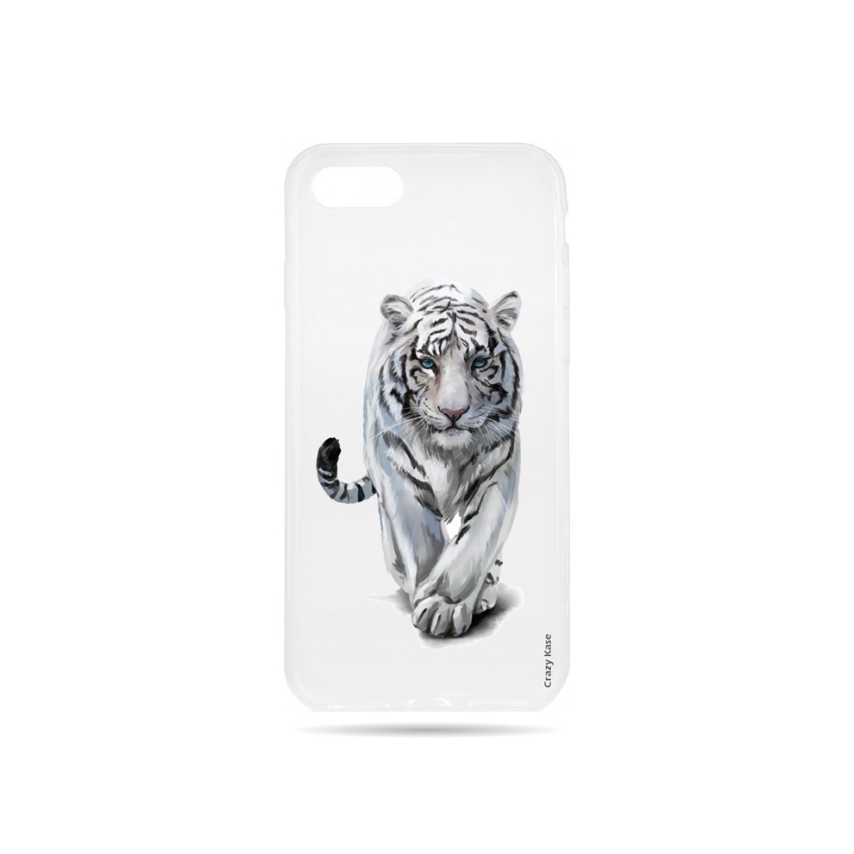 Coque  iPhone 7 / 8 souple Tigre blanc - Crazy Kase