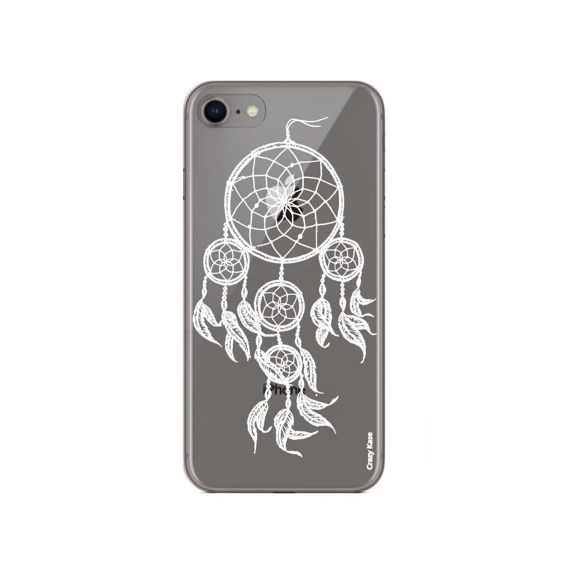 Coque iPhone 8 Transparente souple motif Attrape Rêves Blanc - Crazy Kase