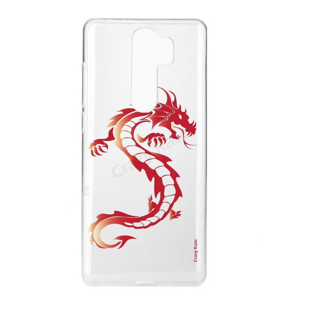 Coque Xiaomi Redmi Note 8 Pro souple Dragon rouge - Crazy Kase