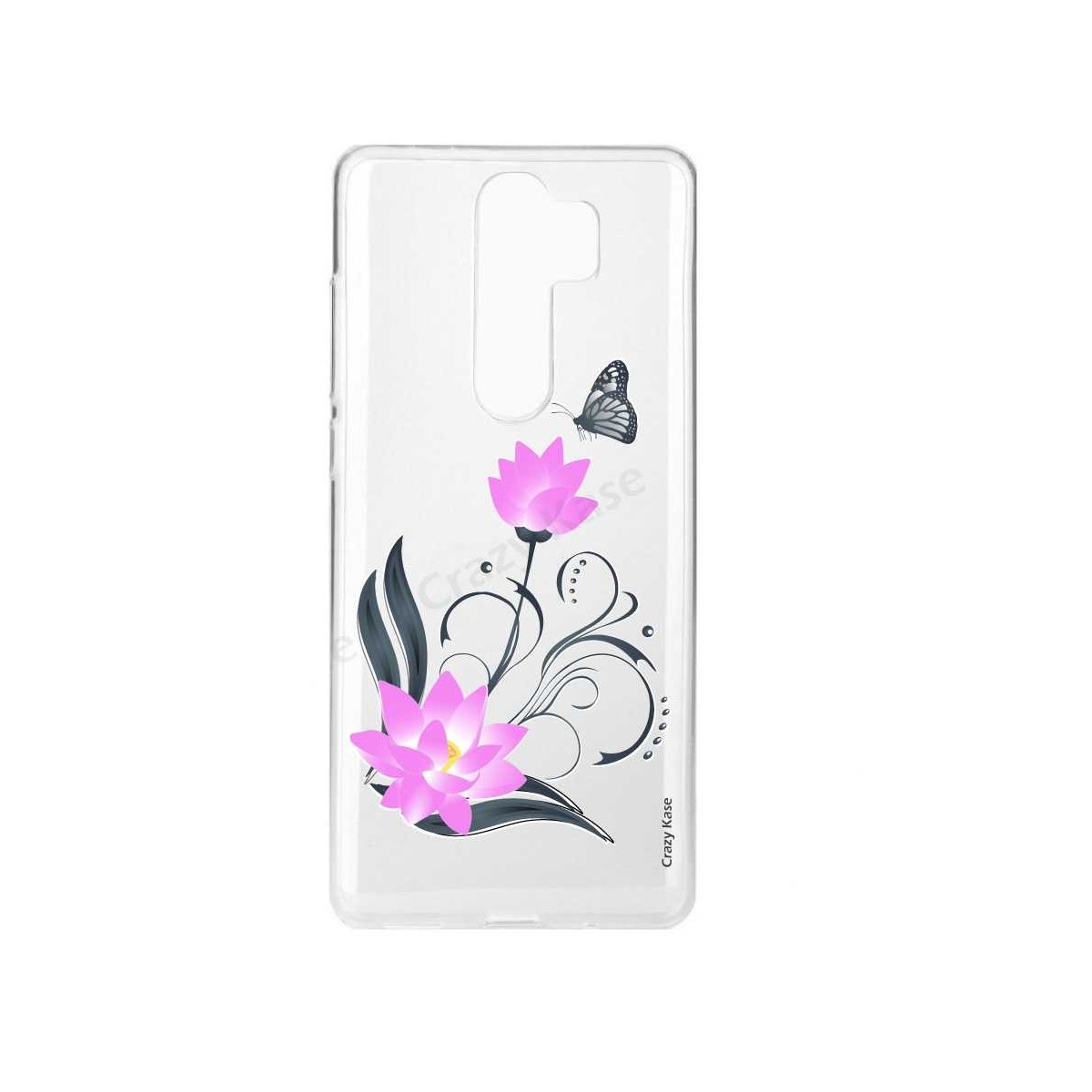 Coque Xiaomi Redmi Note 8 Pro souple Fleur de lotus et papillon - Crazy Kase