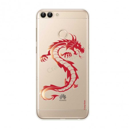 Coque Huawei P Smart souple Dragon rouge - Crazy Kase