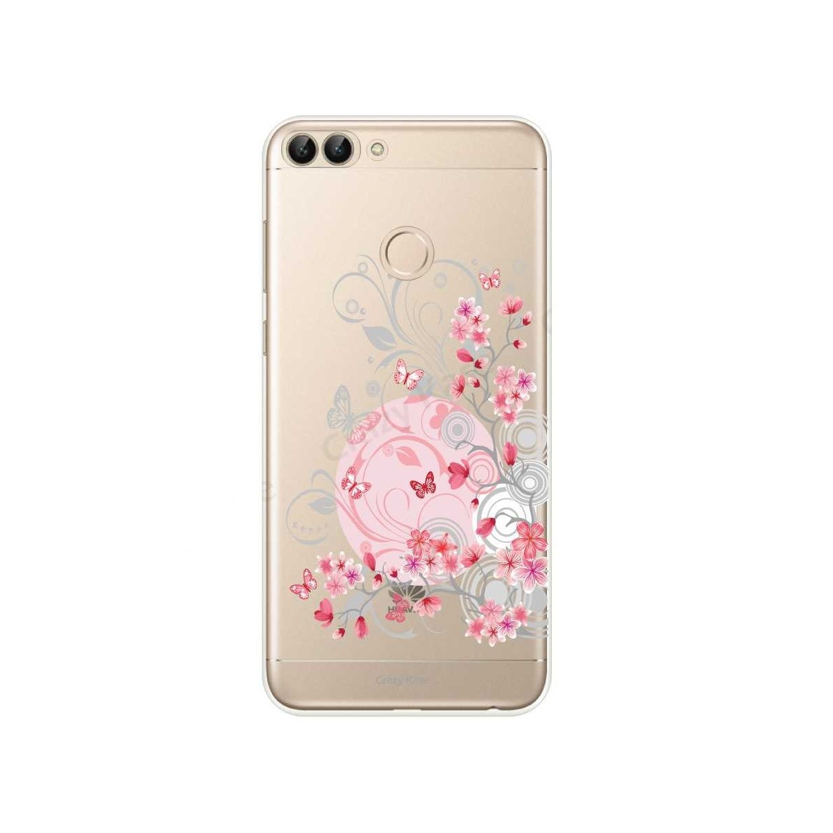 Coque Huawei P Smart souple Fleurs et papillons - Crazy Kase