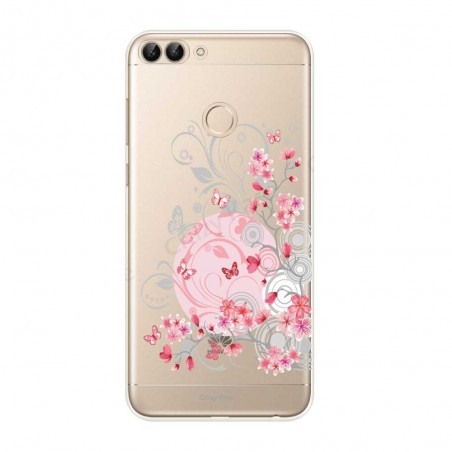Coque Huawei P Smart souple Fleurs et papillons - Crazy Kase