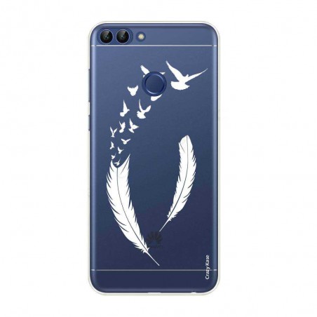 Coque Huawei P Smart souple motif Plume et envol d'oiseaux - Crazy Kase