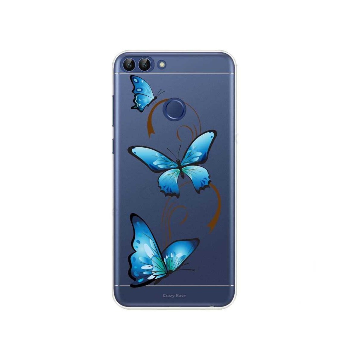 Coque Huawei P Smart 2018 souple motif Papillon sur Arabesque - Crazy Kase
