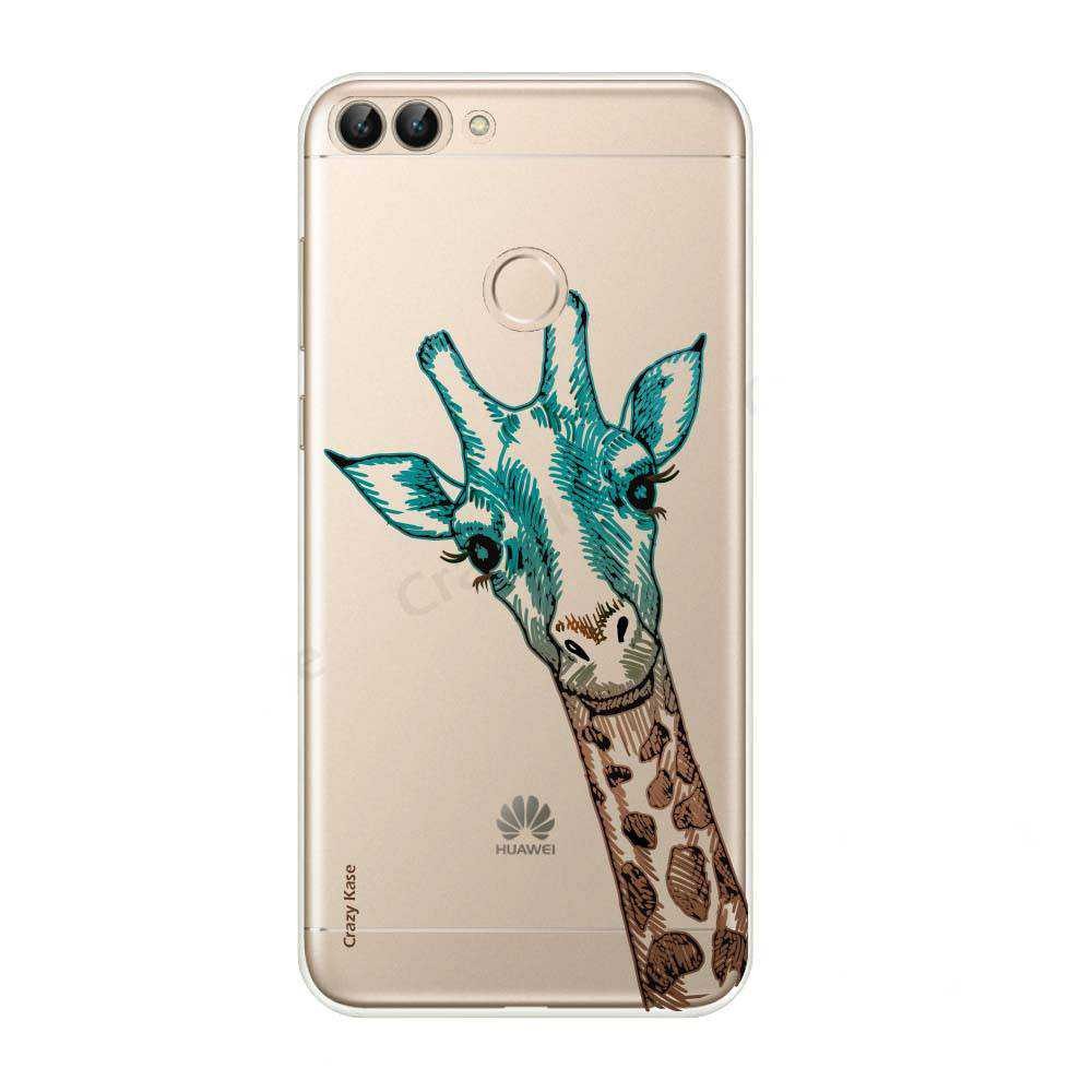 Coque Huawei P Smart 2018 souple motif Tête de Girafe - Crazy Kase