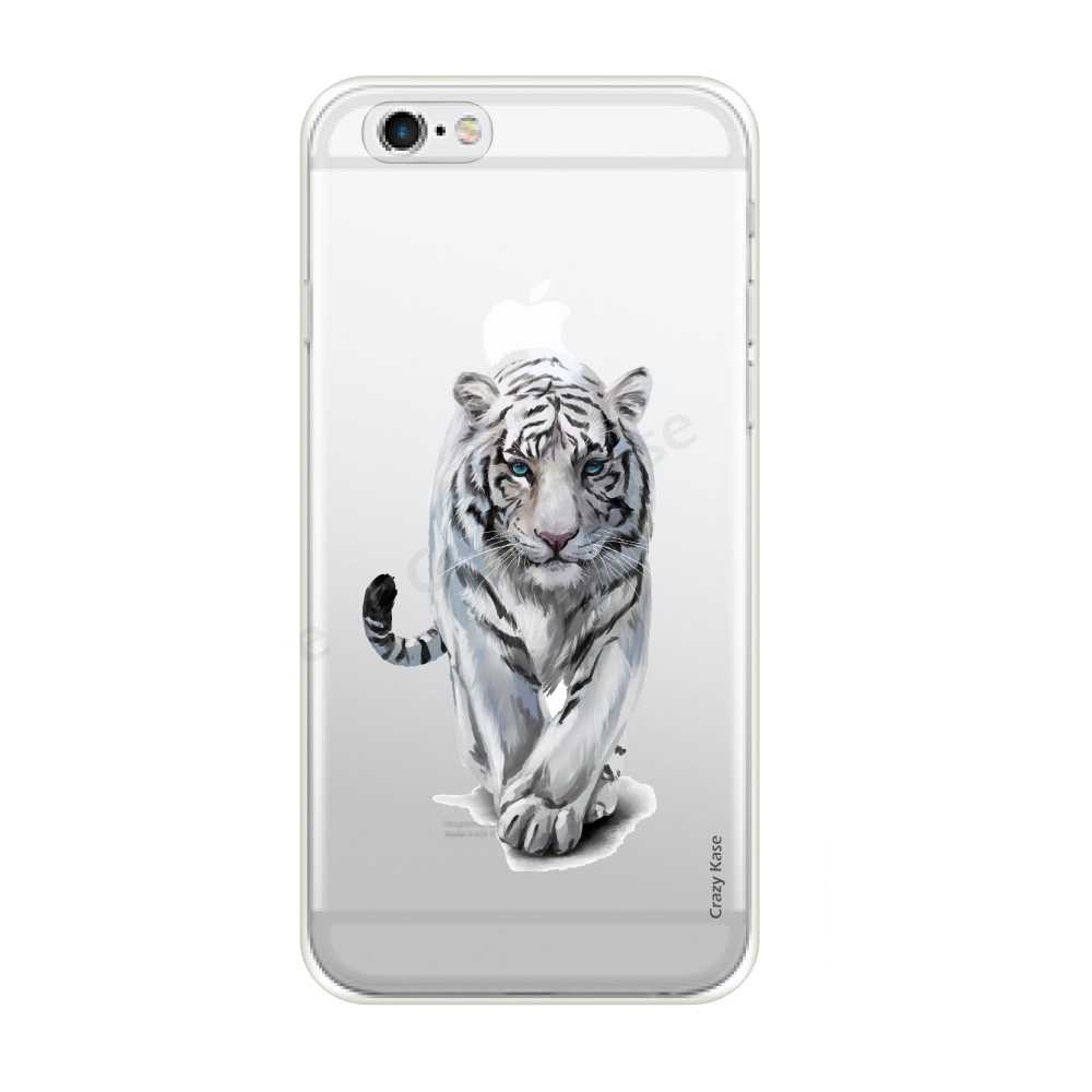 Coque iPhone 6 / 6s Plus souple Tigre blanc - Crazy Kase