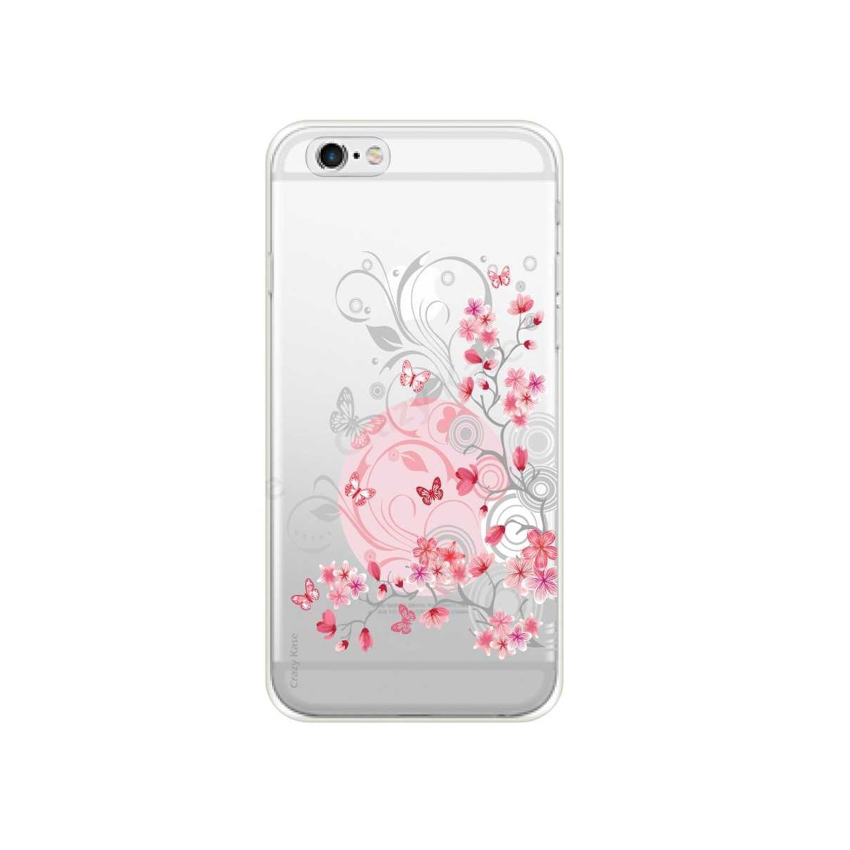 Coque iPhone 6 / 6s Plus souple Fleurs et papillons - Crazy Kase