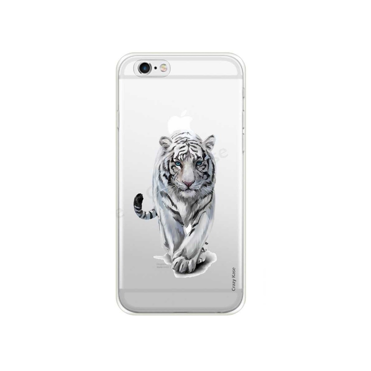 Coque iPhone 6 / 6s souple Tigre blanc - Crazy Kase