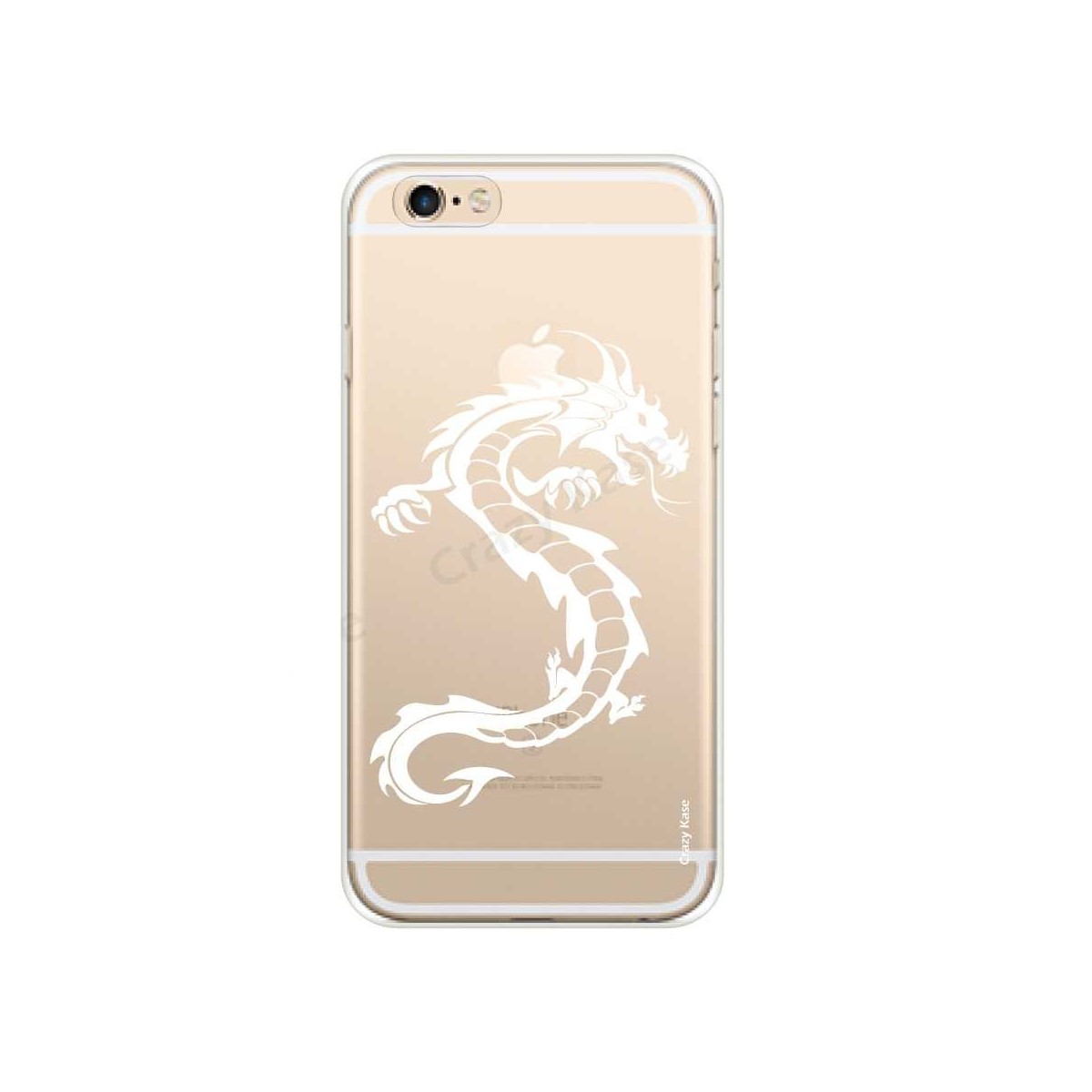 Coque iPhone 6 / 6s souple Dragon blanc - Crazy Kase