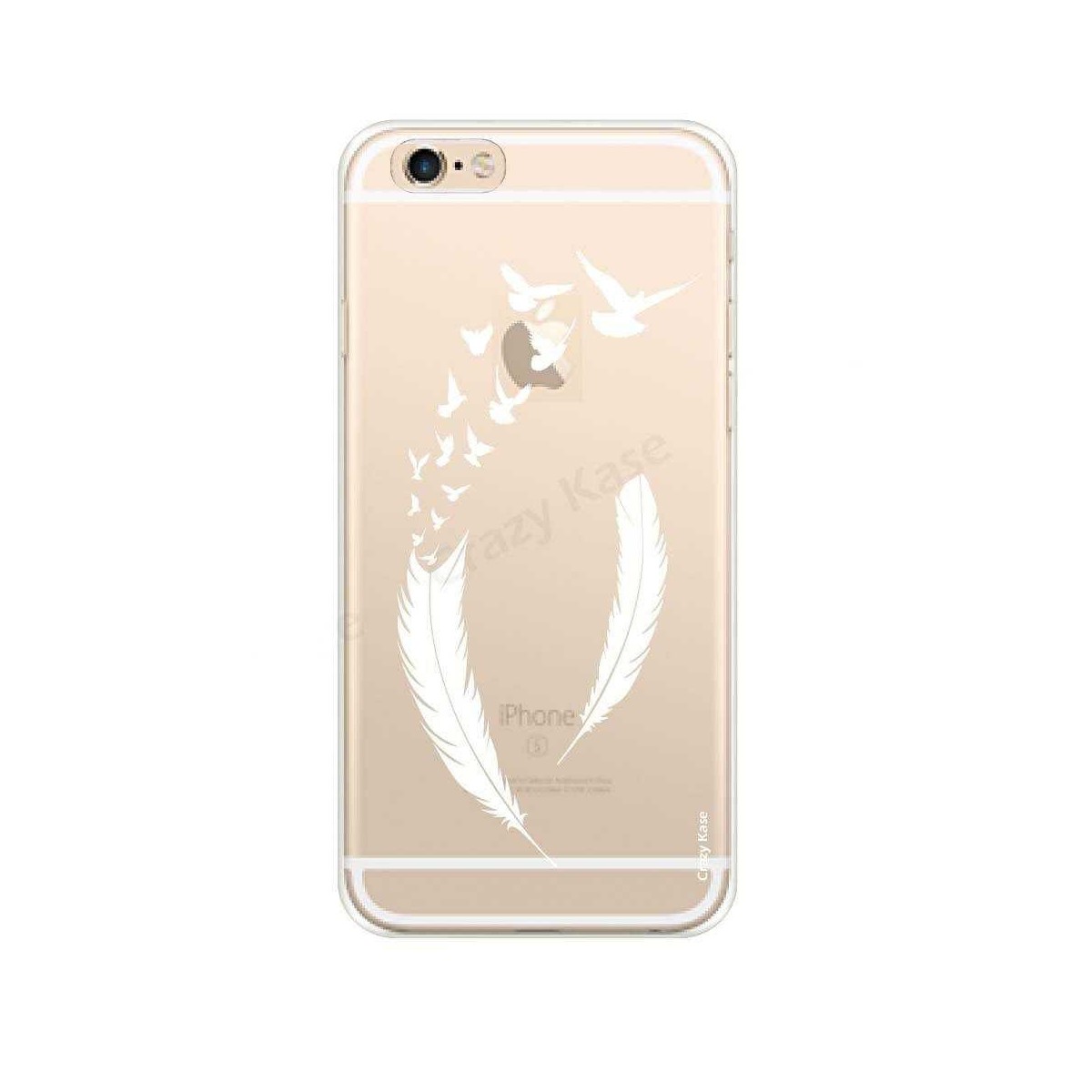 Coque iPhone 6 / 6s souple motif Plume et envol d'oiseaux - Crazy Kase