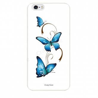 Coque iPhone 6 / 6s souple motif Papillon et Arabesque sur fond blanc - Crazy Kase