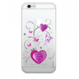 Coque iPhone 6 Plus / 6s Plus souple motif Cœur et papillon - Crazy Kase