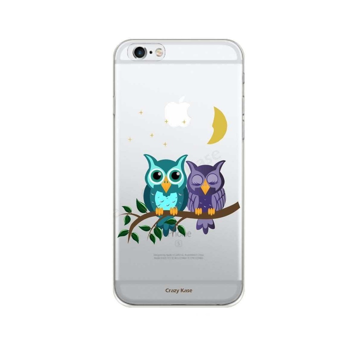 Coque iPhone 6 Plus / 6s Plus souple motif chouettes au clair de lune - Crazy Kase