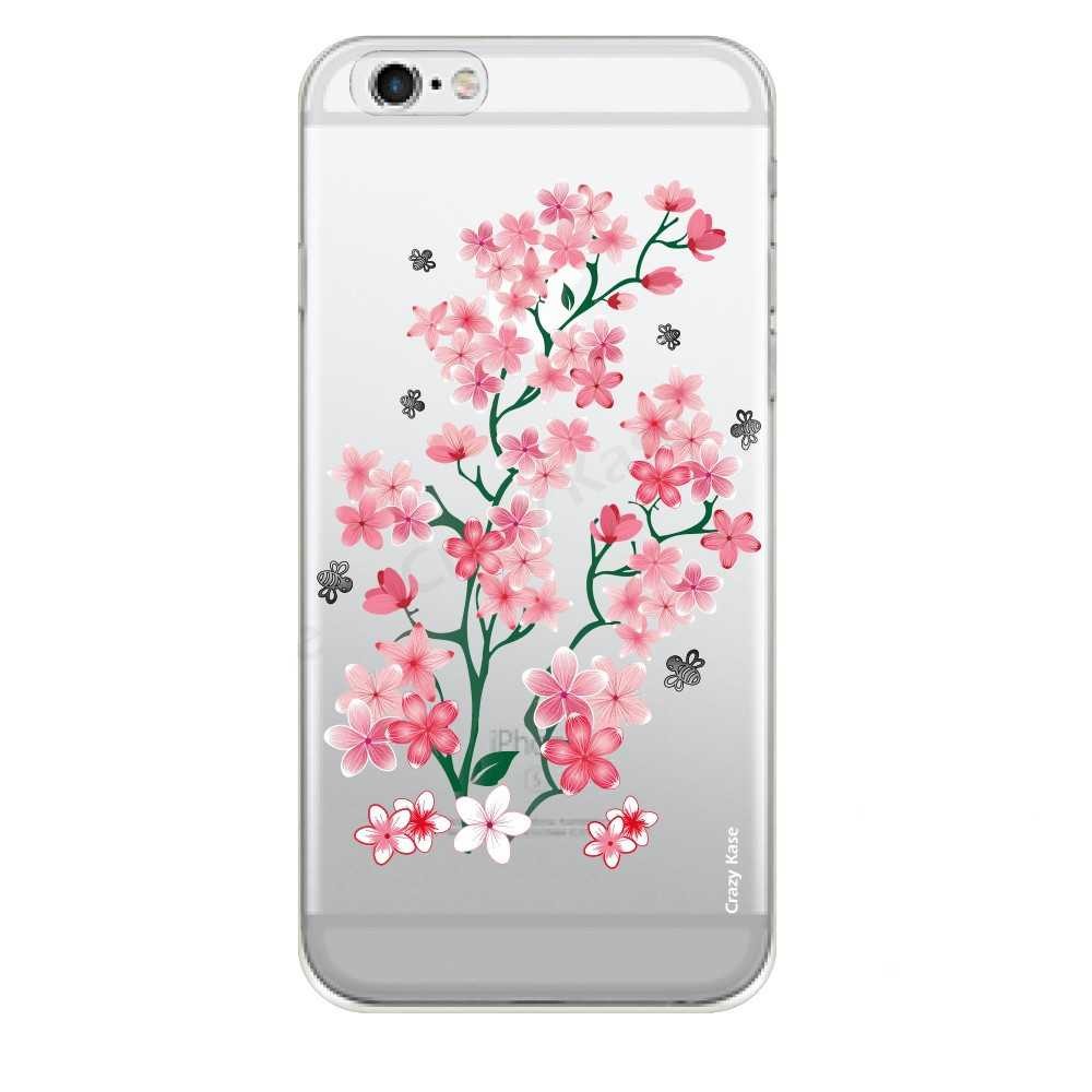 Coque iPhone 6 Plus / 6s Plus Transparente souple motif Fleurs de Sakura - Crazy Kase