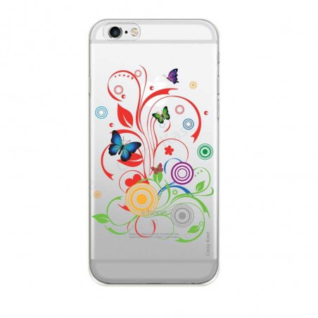 Coque iPhone 6 Plus / 6s Plus Transparente souple motif Papillons et Cercles - Crazy Kase