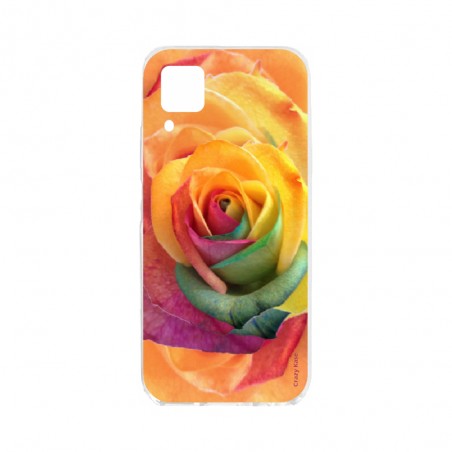 Coque pour Huawei P40 Lite souple Rose fleur colorée Crazy Kase