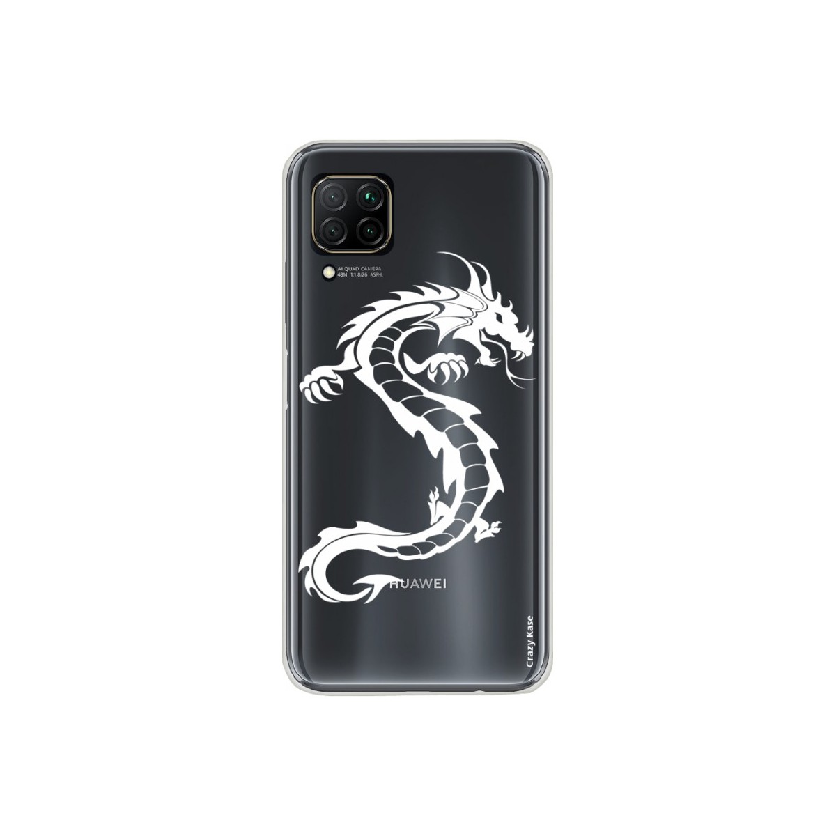 Coque pour Huawei P40 Lite souple Dragon Blanc Crazy Kase