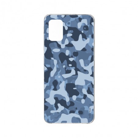 Coque Samsung Galaxy A51 souple Camouflage militaire bleu Crazy Kase
