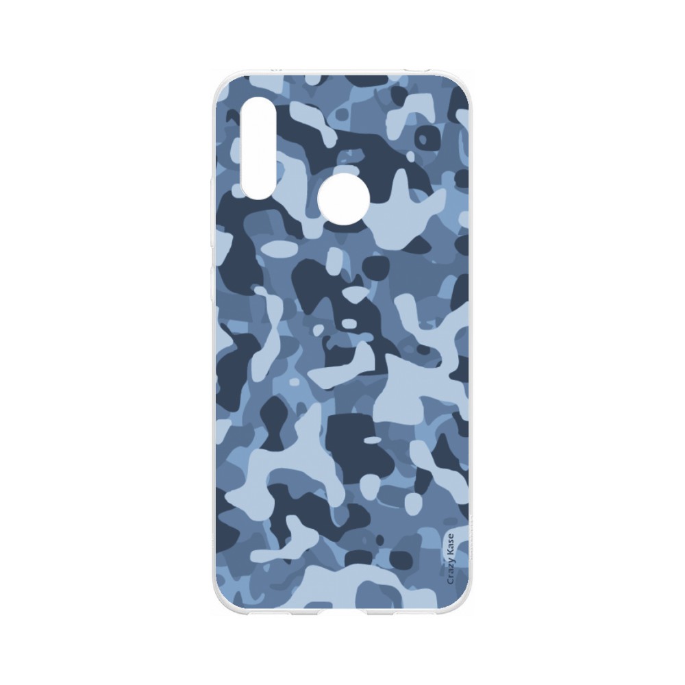Coque Huawei Y7 2019 souple Camouflage militaire bleu Crazy Kase