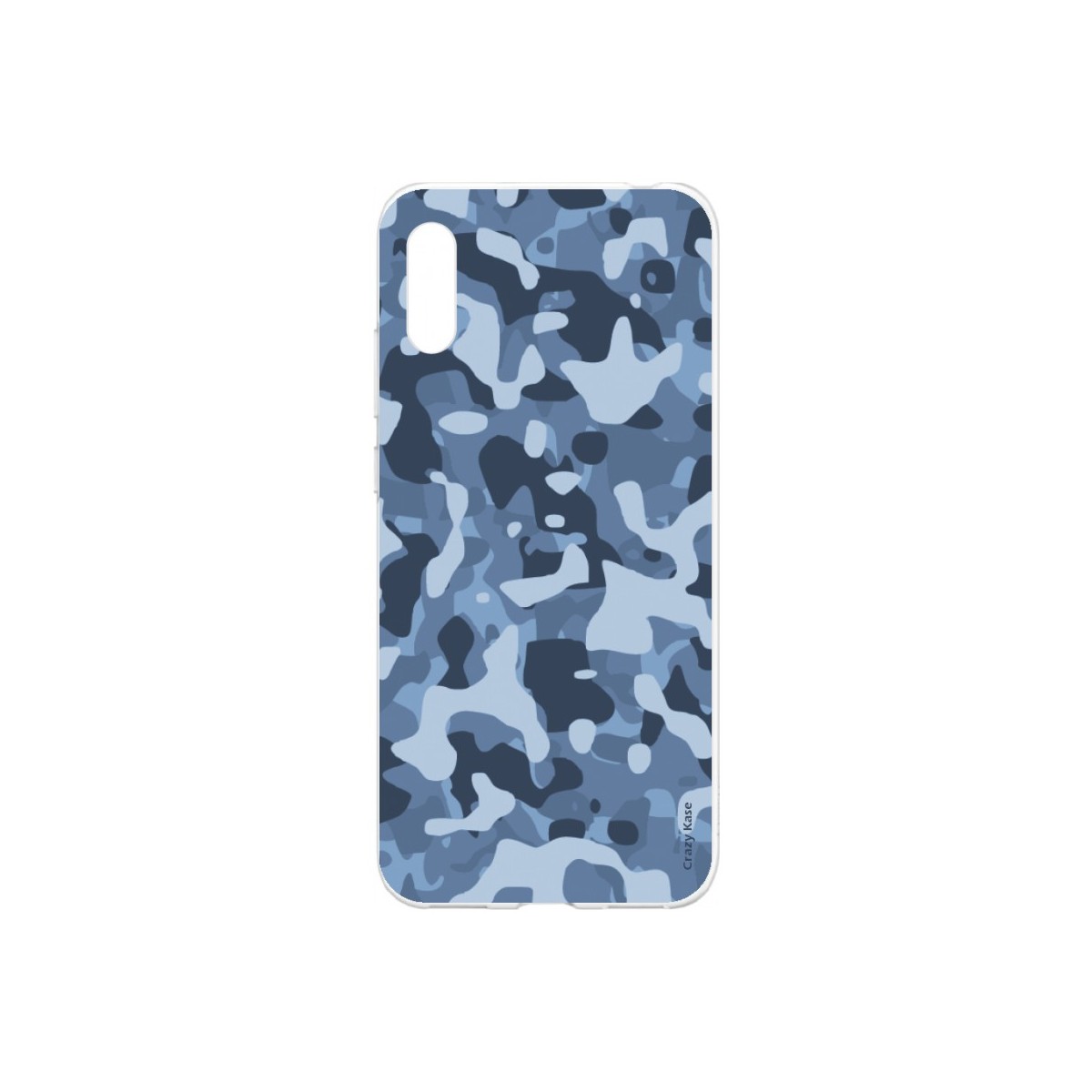 Coque Huawei Y6 2019 souple Camouflage militaire bleu Crazy Kase